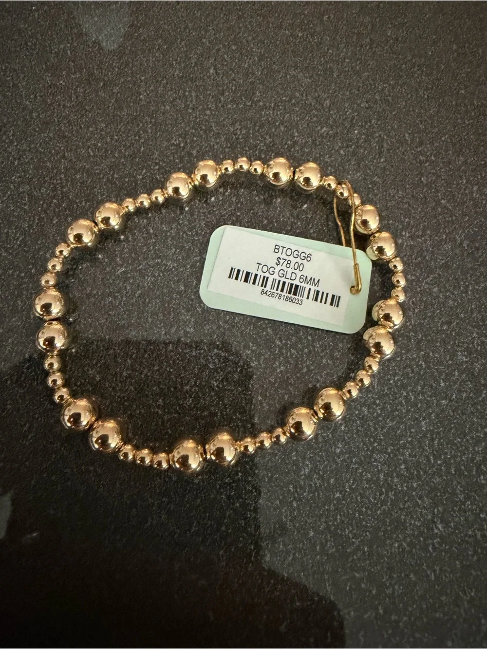 Enewton tog Gold 6mm Bead Stretch Bracelet NWT - Picture 2 of 2